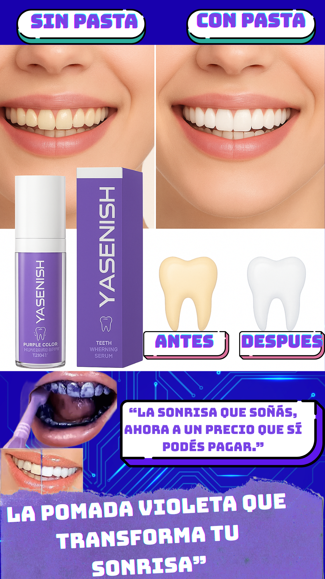 Blanqueador de Dientes (Pasta Morada)